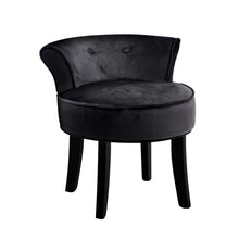 Load image into Gallery viewer, Artiss Velvet Vanity Stool Backrest Stools Dressing Table Chair Makeup Bedroom Black