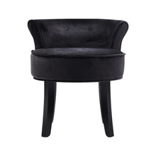 Load image into Gallery viewer, Artiss Velvet Vanity Stool Backrest Stools Dressing Table Chair Makeup Bedroom Black