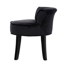 Load image into Gallery viewer, Artiss Velvet Vanity Stool Backrest Stools Dressing Table Chair Makeup Bedroom Black