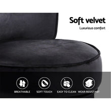 Load image into Gallery viewer, Artiss Velvet Vanity Stool Backrest Stools Dressing Table Chair Makeup Bedroom Black