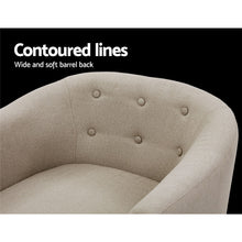 Load image into Gallery viewer, Artiss ADORA Armchair Tub Chair Single Accent Armchairs Sofa Lounge Fabric Beige