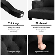Load image into Gallery viewer, Dining Chairs French Provincial Chair Velvet Fabric Timber Retro Black