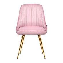 Load image into Gallery viewer, Artiss Set of 2 Dining Chairs Retro Chair Cafe Kitchen Modern Iron Legs Velvet Pink