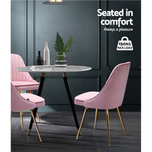 Load image into Gallery viewer, Artiss Set of 2 Dining Chairs Retro Chair Cafe Kitchen Modern Iron Legs Velvet Pink