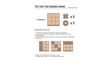 Load image into Gallery viewer, TIC TAC TOE naughts and Crosses board game on a wooden platform