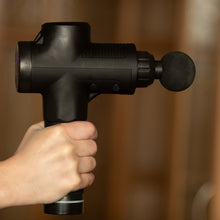 Load image into Gallery viewer, FitSmart LCD Display Deep Tissue Vibration Therapy Device Massage Gun Black