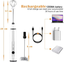 Load image into Gallery viewer, VIKUS Silver Rechargeable Electric Milk Frother Handheld (3 Speeds)