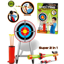 Load image into Gallery viewer, Funyards Large 2 in 1 Archery Set Kids Suction Arrows Target 90cm Stand
