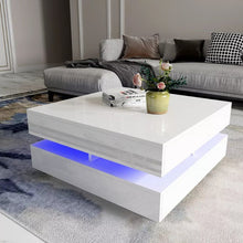 Load image into Gallery viewer, Modern Large High Gloss Coffee Table With LED Lights White