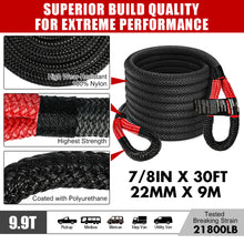 Load image into Gallery viewer, X-BULL Kinetic Recovery Rope kit Snatch Strap Soft Shackles Hitch receiver 4WD 4X4
