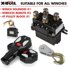 Load image into Gallery viewer, X-BULL Winch Solenoid Relay Wiring Controller 500A 12V and 150ft Wireless Remote 4T Block Pulley