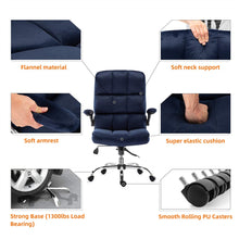 Load image into Gallery viewer, Velvet Home Ergonomic Swivel Adjustable Tilt Angle and Flip-up Arms Office Chair