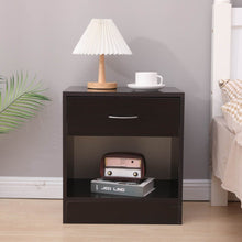 Load image into Gallery viewer, Dandi Bedside Table Nightstand with Drawer Set of 2 Brown