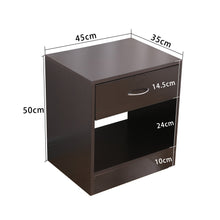 Load image into Gallery viewer, Dandi Bedside Table Nightstand with Drawer Set of 2 Brown