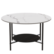 Load image into Gallery viewer, Interior Ave - Duke Round Two Tier Stone Coffee Table