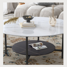 Load image into Gallery viewer, Interior Ave - Duke Round Two Tier Stone Coffee Table