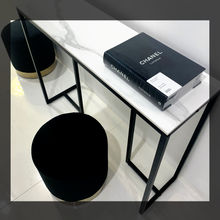 Load image into Gallery viewer, Interior Ave - Stone Marble Console - Marble & Black