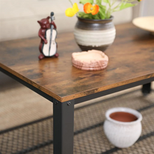 Load image into Gallery viewer, Industrial Rectangle Coffee Table with Storage Shelf Rustic Brown