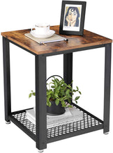 Load image into Gallery viewer, Side Table 2-Tier Nightstand with Mesh Shelf