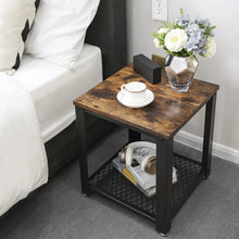 Load image into Gallery viewer, Side Table 2-Tier Nightstand with Mesh Shelf