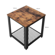 Load image into Gallery viewer, Side Table 2-Tier Nightstand with Mesh Shelf