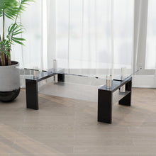Load image into Gallery viewer, Eppin 2-Tier Black Glass Coffee Table