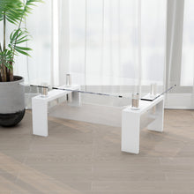 Load image into Gallery viewer, Eppin 2-Tier White Glass Coffee Table