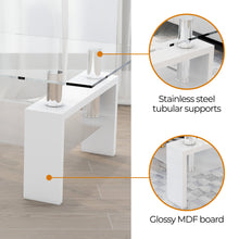 Load image into Gallery viewer, Eppin 2-Tier White Glass Coffee Table