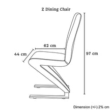 Load image into Gallery viewer, 2x Z Shape Black Leatherette Dining Chairs with Stainless Base
