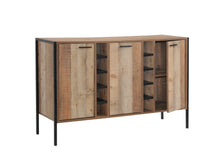 Load image into Gallery viewer, Wine Cabinet with 2 Strorage and open Selves Bar Cabinet Cupboard in Oak Colour