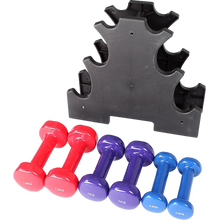 Load image into Gallery viewer, 6-Piece Dumbbell Set with Rack