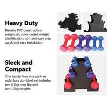 Load image into Gallery viewer, 6-Piece Dumbbell Set with Rack
