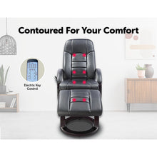 Load image into Gallery viewer, PU Leather Massage Chair Recliner Ottoman Lounge Remote