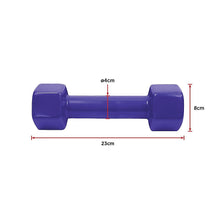 Load image into Gallery viewer, 2kg Dumbbells Pair PVC Hand Weights Rubber Coated