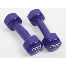 Load image into Gallery viewer, 2kg Dumbbells Pair PVC Hand Weights Rubber Coated