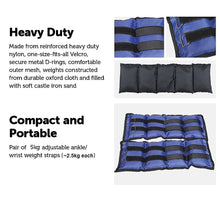 Load image into Gallery viewer, 5kg Adjustable Ankle/Wrist Weight Straps