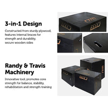 Load image into Gallery viewer, 3 IN 1 Black Wood Plyo Games Plyometric Jump Box