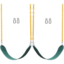 Load image into Gallery viewer, 2 Pack Swings Seats Heavy Duty 66" Chain Plastic Coated Playground Swing