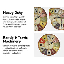Load image into Gallery viewer, Large Colourful Wall Clock Kitchen Office Retro Timepiece