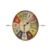 Load image into Gallery viewer, Large Colourful Wall Clock Kitchen Office Retro Timepiece