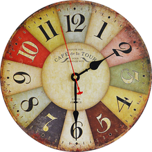 Load image into Gallery viewer, Large Colourful Wall Clock Kitchen Office Retro Timepiece