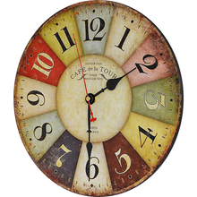 Load image into Gallery viewer, Large Colourful Wall Clock Kitchen Office Retro Timepiece