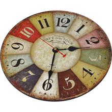 Load image into Gallery viewer, Large Colourful Wall Clock Kitchen Office Retro Timepiece