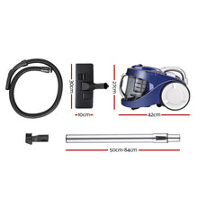 Load image into Gallery viewer, Devanti Vacuum Cleaner Bagless Cyclone Cyclonic Vac Home Office Car 2200W Blue
