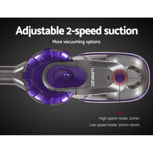 Load image into Gallery viewer, Devanti 150W Stick Handstick Handheld Cordless Vacuum Cleaner 2-Speed with Headlight Purple