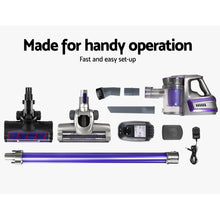 Load image into Gallery viewer, Devanti 150W Stick Handstick Handheld Cordless Vacuum Cleaner 2-Speed with Headlight Purple