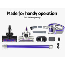 Load image into Gallery viewer, Devanti Cordless 150W Handstick Vacuum Cleaner - Purple and Grey