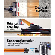 Load image into Gallery viewer, Devanti Handheld Vacuum Cleaner Cordless Stick Handstick Car Vac Bagless 2-Speed LED Headlight Gold