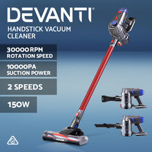Load image into Gallery viewer, Devanti Handheld Vacuum Cleaner Cordless Stick Handstick Vac Bagless 2-Speed Headlight Red