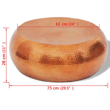 Load image into Gallery viewer, Round table “Akora” Hand Crafted Metal Coffee Table 75cm.